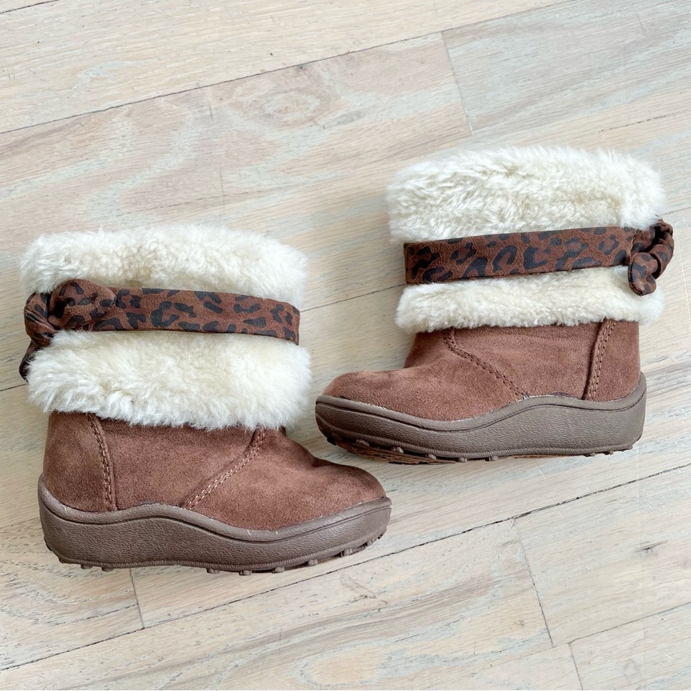 Faded Glory Fur Leopard Boots | Size: 4 (Baby)